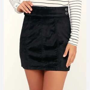 Free People Retro Mini Velvet Skirt